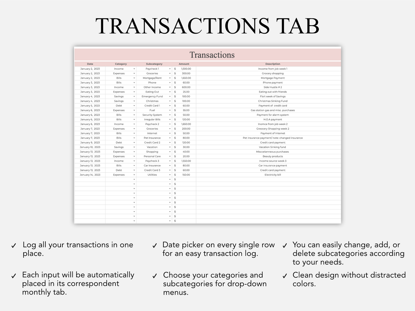 Ultimate Annual Budget Template - Organize and Track All Your Finances with this Easy to use Spreadsheet Finance Tracker