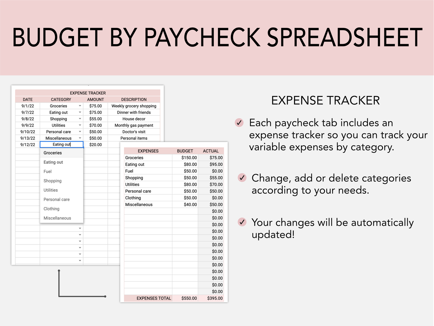 Ultimate Budget By Paycheck - Financial Tracker for Bi-weekly or Weekly Budget